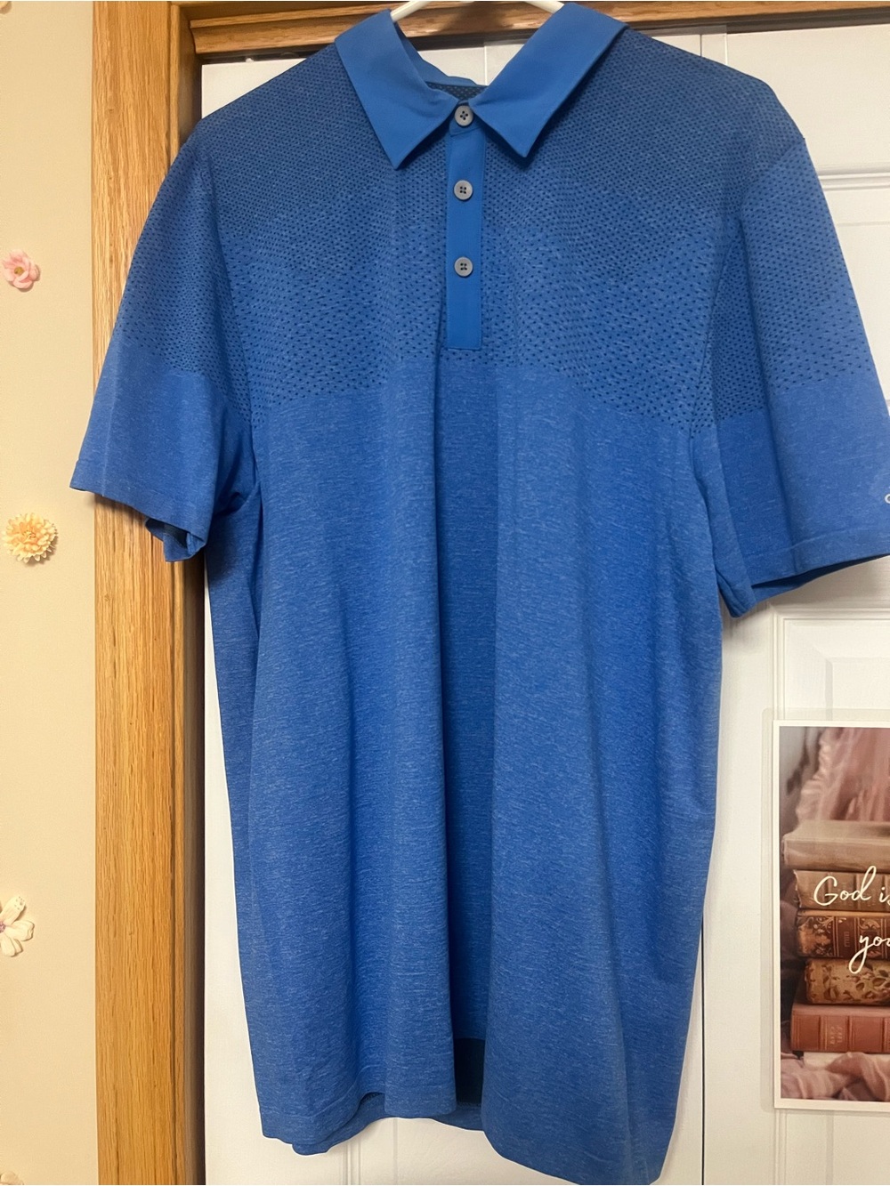 Adidas Men's Blue Performance Polo Shirt, Never Worn
